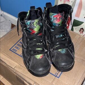 Jordan Black and Multicolor High-Top Sneakers